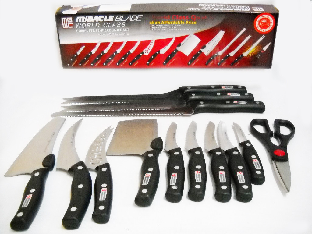 На ножах 13.03 2024. Набор кухонных ножей Mibacle Blade. Ножи Miracle Blade World class набор 13 предметов. Нож Miracle Blade. Набор кухонных ножей 13 предметов Mibalce Blade.