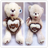 Медведь плюшевый музыкальный с сердцем, 70 см.