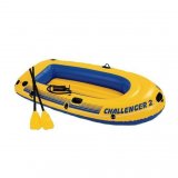 Надувная лодка с веслами и насосом Intex Challenger 2