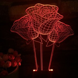 Светильники 3D Розы